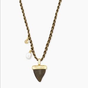 Kendra Scott Oleana Necklace Gold Metalen Obsidian